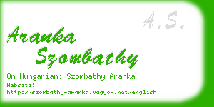 aranka szombathy business card